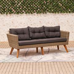 Vita 5-Seater Rattan & Steel Sofa Set W/Cushions Danube Home