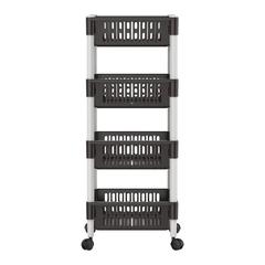 Cosmoplast Plastic 4-Tier Vegetable Storage Rack (45 x 30 x 89 cm, Dark Brown)