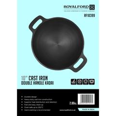 Royalford Cast Iron Wok Pan (25 cm)