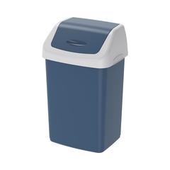 Cosmoplast Plastic Flip-Top Waste Bin W/Swing Lid (46 L, Pearl Blue)