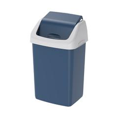 Cosmoplast Plastic Flip-Top Waste Bin W/Swing Lid (46 L, Pearl Blue)