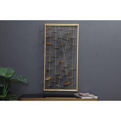PAN Emirates Arve Framed Metal Wall Décor (Gold, 50 x 10 x 100 cm)