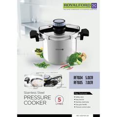 Royalford Stainless Steel Pressure Cooker W/Outer Lid (5 L)