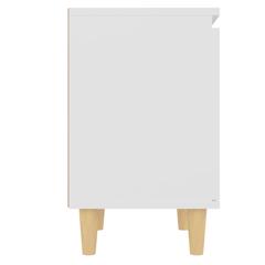 vidaXL Bed Cabinet with Solid Wood Legs White 40x30x50 cm