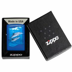 Zippo Dolphin Design Windproof Lighter, CI412701 229 (Royal Blue Matte)