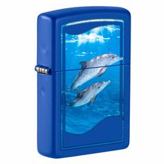 Zippo Dolphin Design Windproof Lighter, CI412701 229 (Royal Blue Matte)