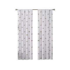 Danube Home Bows Canvas Curtain Pair W/Rod Pocket (140 x 240 cm)