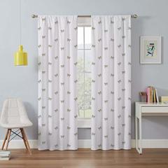 Danube Home Bows Canvas Curtain Pair W/Rod Pocket (140 x 240 cm)