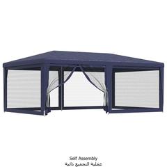 vidaXL Party Tent with 6 Mesh Sidewalls Blue 6x4 m HDPE