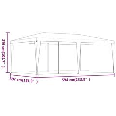 vidaXL Party Tent with 6 Mesh Sidewalls Blue 6x4 m HDPE