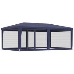 vidaXL Party Tent with 6 Mesh Sidewalls Blue 6x4 m HDPE