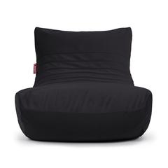 Lanny Velvet Curvy Chair W/Leg Rest (Black, 85 x 65 x 75 cm)