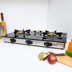 Geepas Freestanding 3-Burner Gas Cooker, GK6880 (72 x 38 x 10 cm)