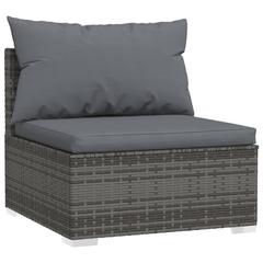 vidaXL 12 Piece Garden Lounge Set with Cushions Grey Poly Rattan (60 x 60 x 30 cm)