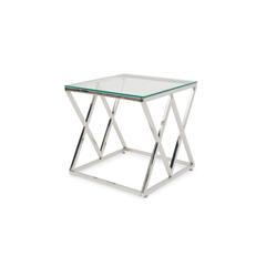Pan Emirates Wingle End Table Glass (Silver)