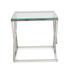 Pan Emirates Wingle End Table Glass (Silver)