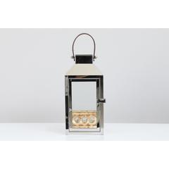 Pan Emirates Amira Stainless Steel Lantern W/Leather Handle (14 x 14 x 29 cm)