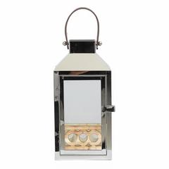 Pan Emirates Amira Stainless Steel Lantern W/Leather Handle (14 x 14 x 29 cm)