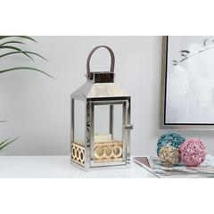 Pan Emirates Amira Stainless Steel Lantern W/Leather Handle (14 x 14 x 29 cm)