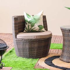 Royce 2-Seater Rattan Balcony Sofa Set W/Cushion Danube Home