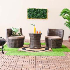 Royce 2-Seater Rattan Balcony Sofa Set W/Cushion Danube Home