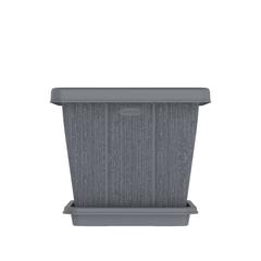 اصيص نباتات بلاستيكي مربع مع صينية من كوزموبلاست سيدارجرين (20 لتر)