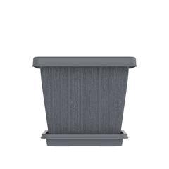 اصيص نباتات بلاستيكي مربع مع صينية من كوزموبلاست سيدارجرين (20 لتر)