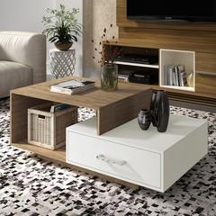Danube Home Xavier Wooden Coffee Table (60 x 120 x 45 cm, Almond/Off White)