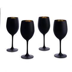Pan Emirates Ciara Stemware Glass Set (4 Pc., 520 ml, Matt Black)