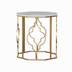 Danube Home Esperanza Metal & Marble End Table (41 x 41 x 57 cm)