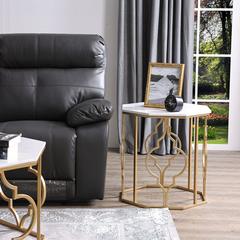 Danube Home Esperanza Metal & Marble End Table (41 x 41 x 57 cm)