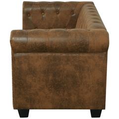 2-Seater Artificial Leather Chesterfield Sofa vidaXL