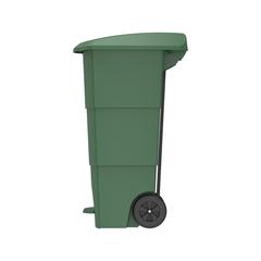 Cosmoplast Plastic Step-on Waste Bin W/Pedal & Wheels (125 L, Hunter Green)