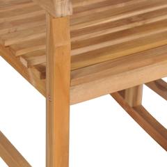 vidaXL Rocking Chair with Red Cushion Solid Teak Wood