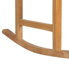 vidaXL Rocking Chair with Red Cushion Solid Teak Wood