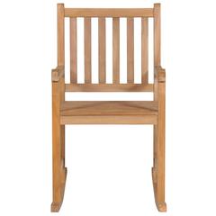 vidaXL Rocking Chair with Red Cushion Solid Teak Wood