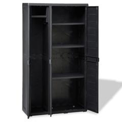 vidaXL Garden Storage Cabinet with 4 Shelves Black