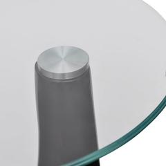 vidaXL Coffee Table with Round Glass Top High Gloss Black (42 cm)