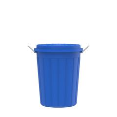 Cosmoplast Round Plastic Drum W/Lid (70 L, Blue)