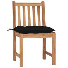 vidaXL Solid Teak Wood Garden Chairs W/Cushions (50 x 53 x 90 cm, 2 pcs)