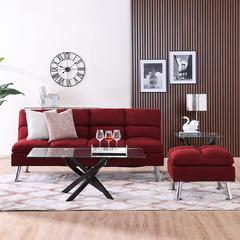 Carissa 3-Seater Fabric Sofa Bed & Ottoman Set Danube Home