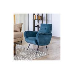 Pan Emirates Ghent Velvet Fabric & Metal Accent Chair (72 x 82 x 88 cm)
