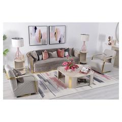 Donnelly 3-Seater Fabric & Wood Sofa Pan Emirates