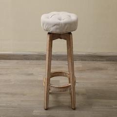 Pan Emirates Steller Fabric & Wood High Stool W/Sviwel Seat (38 x 38 x 60 cm)