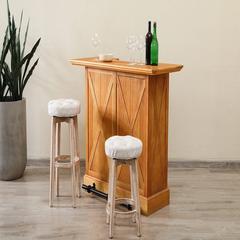 Pan Emirates Steller Fabric & Wood High Stool W/Sviwel Seat (38 x 38 x 60 cm)