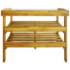 vidaXL Solid Acacia Wood & Zinc Potting Bench W/2 Shelves (76 x 37 x 92 cm)