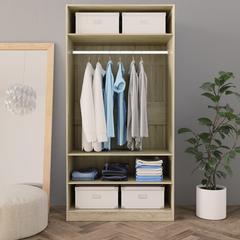 vidaXL Wardrobe Sonoma Oak 100x50x200 cm Engineered Wood