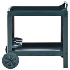 vidaXL Plastic Beverage Cart (69 x 53 x 72 cm, Green)