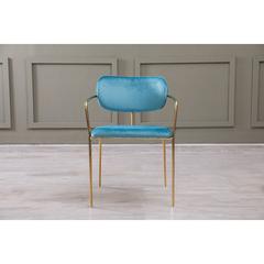 كرسي سفرة كاتانا مخملي ومعدني من حول الإمارات مع مسند للذراعين (57 × 55 × 79 سم)