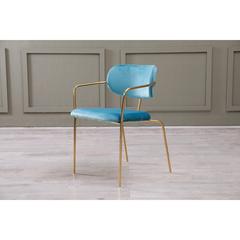 كرسي سفرة كاتانا مخملي ومعدني من حول الإمارات مع مسند للذراعين (57 × 55 × 79 سم)